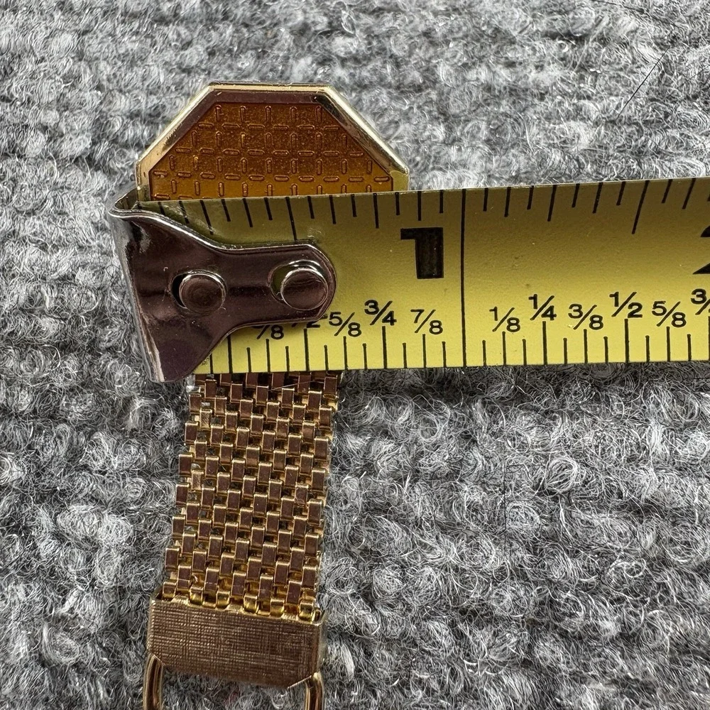 VTG 60s‎ Cufflinks Gold Octagon Mesh Wrap Men Retro Classic Mod Festival